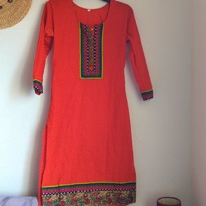 Pure Cotton embellished kurta dress